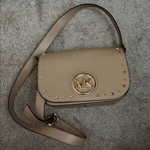 Michael Kors Gold Studded Crossbody Purse